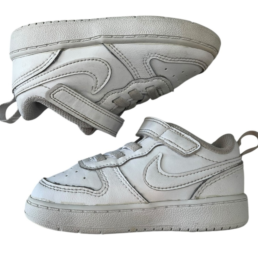 Nike Kids White Sneakers with Strap Toddler 6C - Picture 7 of 8